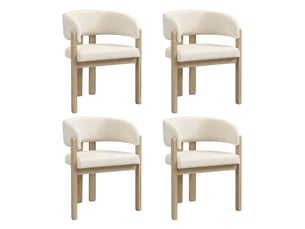 Chaise Tissu Bouclé Naturel – Lot de 4