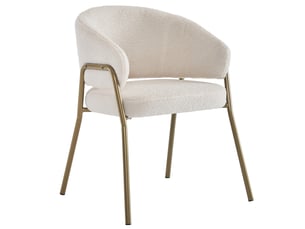 Chaise Velours Blanc Pieds Dorés – Lot de 1