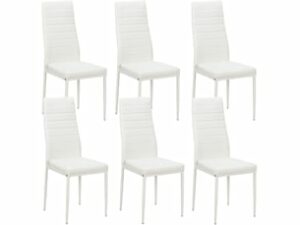 Chaise Rembourrée Épais Blanc – Lot de 6