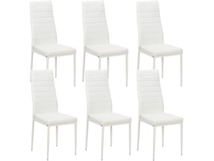 Chaise Rembourrée Épais Blanc – Lot de 6