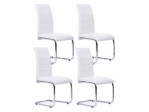Chaise Mia Blanche en Métal – Lot de 4