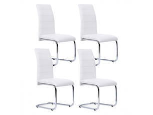 Chaise Mia Blanche en Métal – Lot de 4