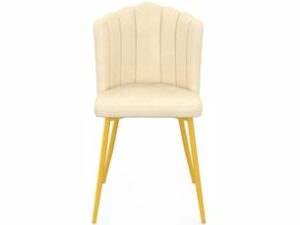 Chaise Coquillage Adella en Velours Beige – Lot de 2