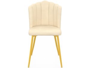 Chaise Coquillage Adella en Velours Beige – Lot de 2