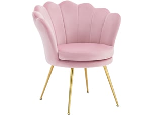 Fauteuil Pétale en Velours Rose