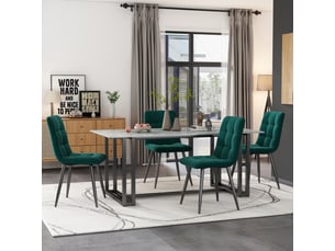 Chaise Velours Vert – Lot de 4