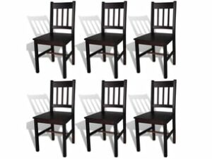 Chaise Marron Foncé en Bois – Lot de 6