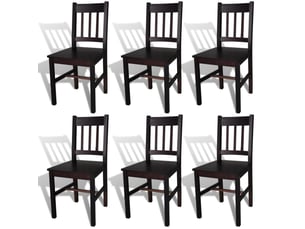 Chaise Marron Foncé en Bois – Lot de 6