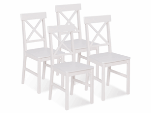 Chaise Suzanne en Bois Blanc – Lot de 4