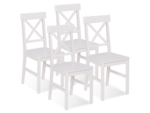Chaise Suzanne en Bois Blanc – Lot de 4