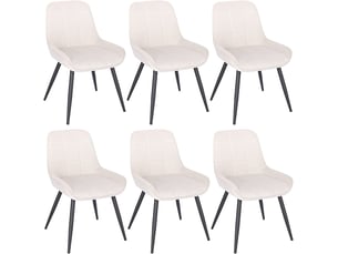 Chaise Relaxante en Velours Blanc – Lot de 6