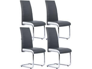 Chaise Mia Grise en Métal – Lot de 4