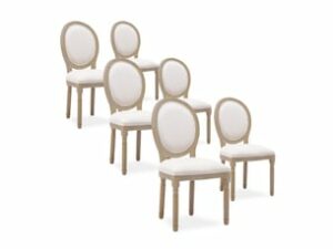 Chaise Médaillon Louis XVI en Bois – Lot de 6