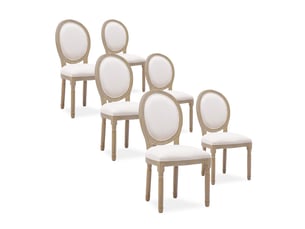 Chaise Médaillon Louis XVI en Bois – Lot de 6
