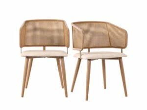 Chaise Salle à Manger en Cuir Noir – Lot de 2