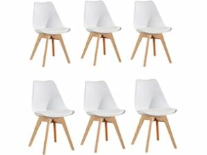 Chaise Lorenzo en Simili Blanc – Lot de 6