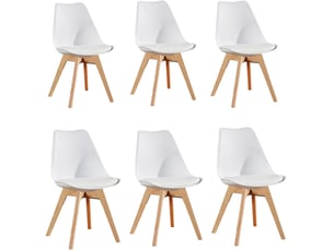 Chaise Lorenzo en Simili Blanc – Lot de 6