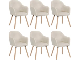 Chaise Velours Blanc – Lot de 6