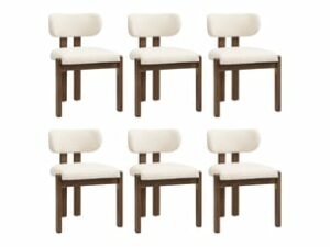Chaise Bouclée en Tissu – Lot de 6
