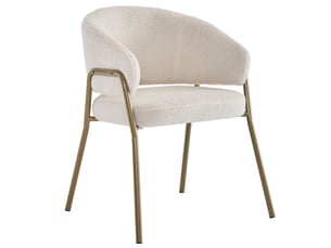 Chaise Peau d’Agneau Pieds Dorés en Metal