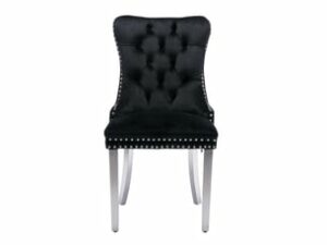 Chaise Velours Noir – Lot de 2