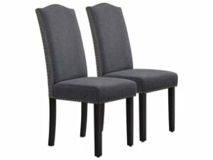 Chaise Tissu Gris Foncé – Lot de 2