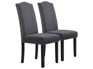 Chaise Tissu Gris Foncé – Lot de 2