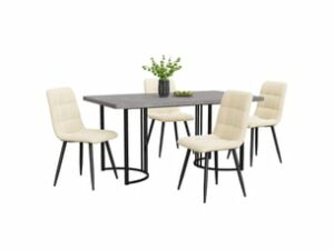 Chaise Velours Gris – Lot de 4