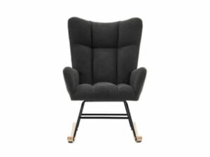 Fauteuil Moderne en Velours Gris
