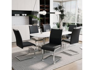 Chaise Ergonomique en Simili Noir – Lot de 6