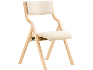 Chaise Pliable Beige en Tissu
