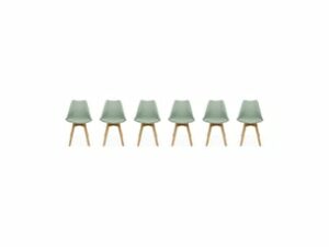 Chaise Scandinave en Tissu Vert Céladon – Lot de 6