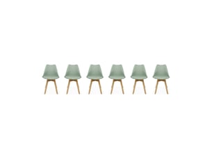 Chaise Scandinave en Tissu Vert Céladon – Lot de 6