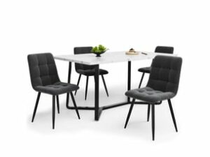 Chaise Velours Noir – Lot de 4