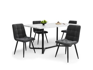 Chaise Velours Noir – Lot de 4