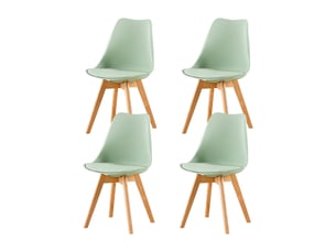 Chaise Design Scandinave en Bois Vert – Lot de 4