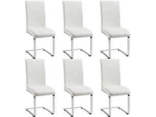 Chaise Simili Blanc – Lot de 6
