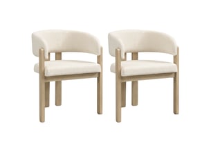 Chaise Tissu Bouclé Naturel – Lot de 2