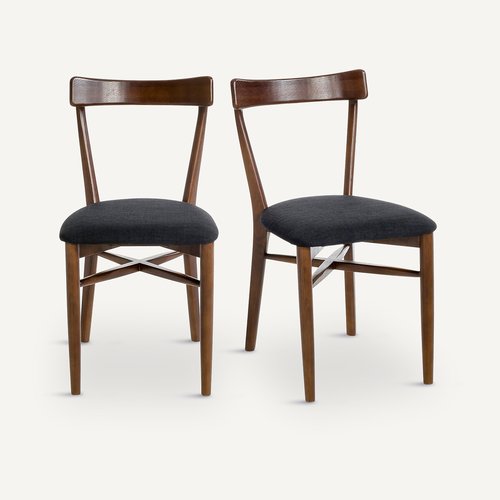 Chaise Bree en Tissu Gris – Lot de 2