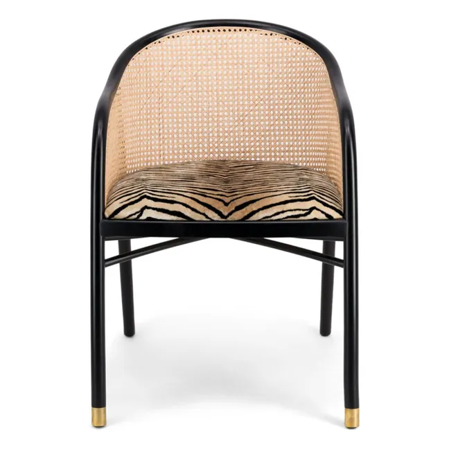 Fauteuil Cavalo en Velours Noir