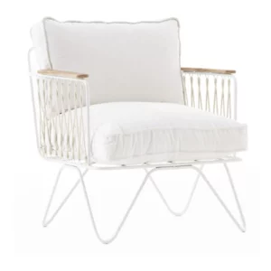 Fauteuil Croisette en Tissu Blanc
