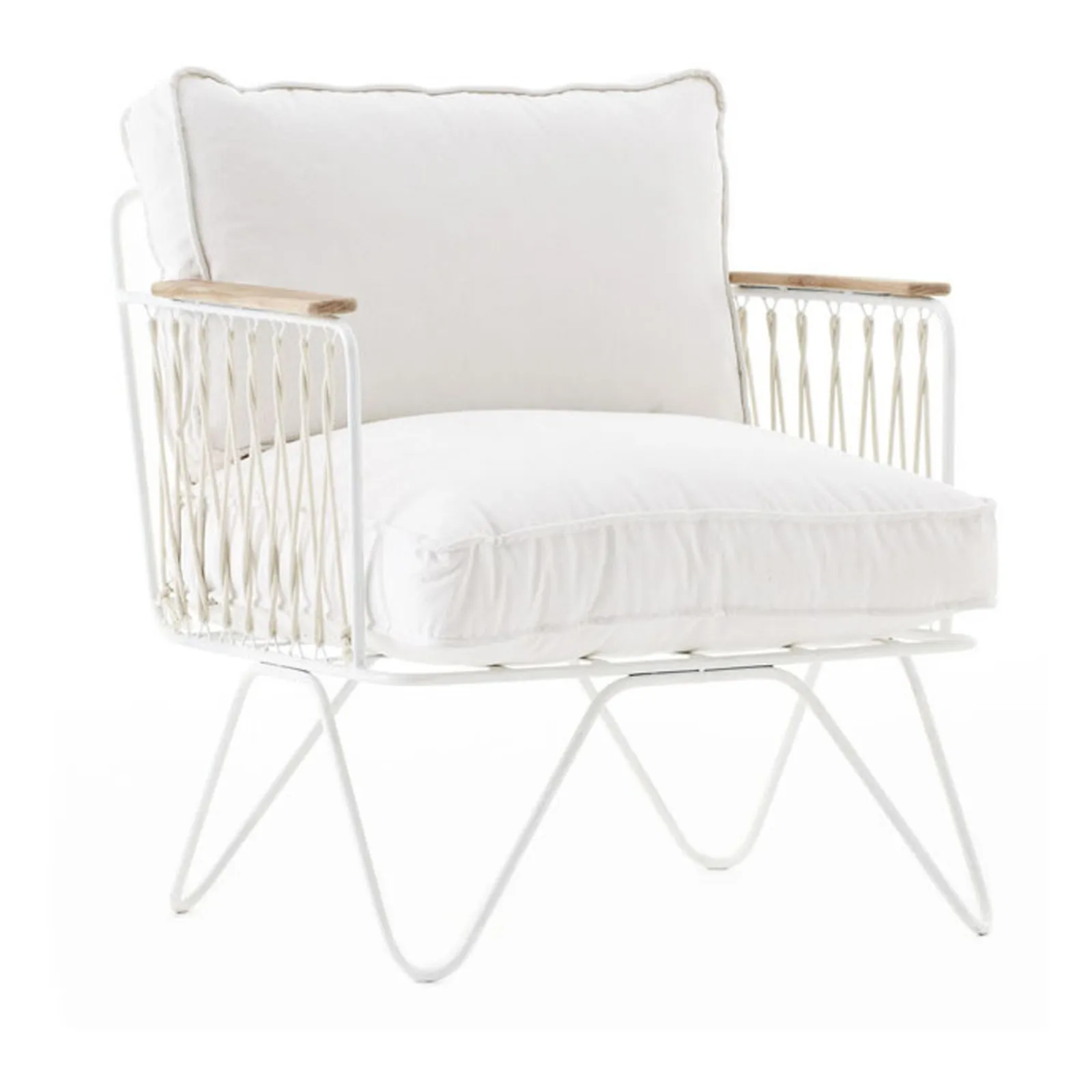 Fauteuil Croisette en Tissu Blanc