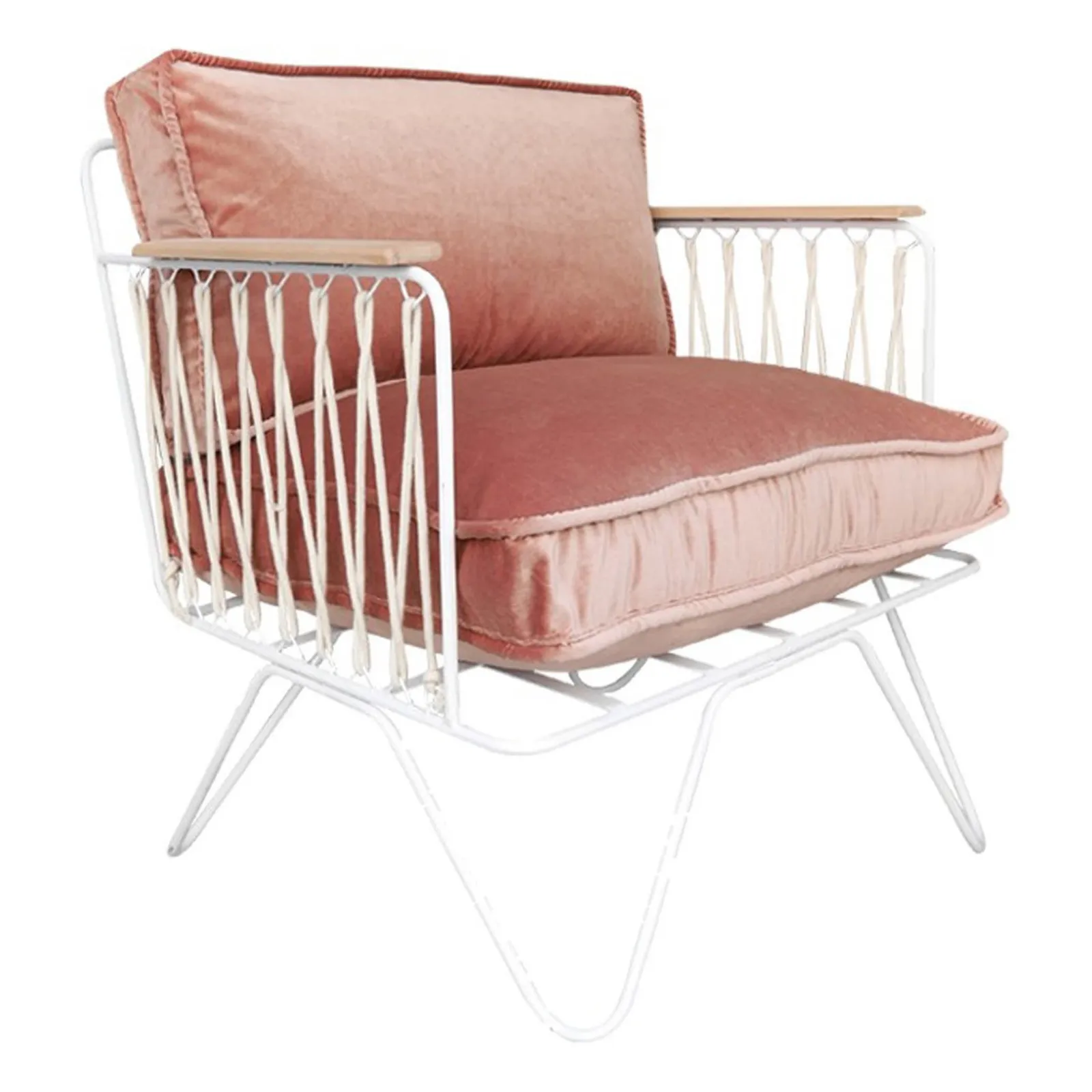 Fauteuil Croisette en Velours Multicolore