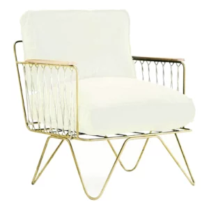 Fauteuil Croisette en Tissu Doré