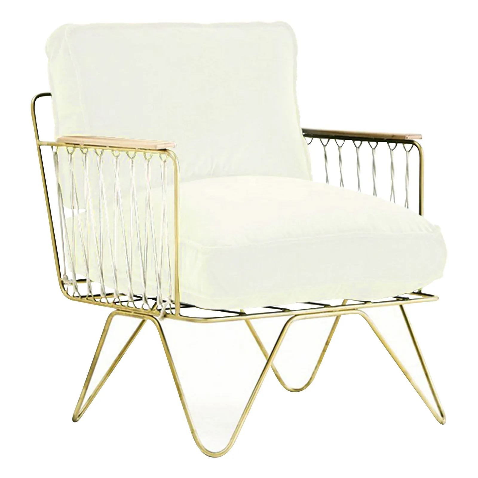 Fauteuil Croisette en Tissu Doré