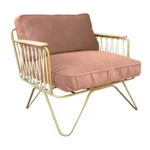 Fauteuil Croisette en Velours Beige