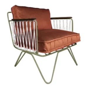 Fauteuil Croisette en Velours Marron