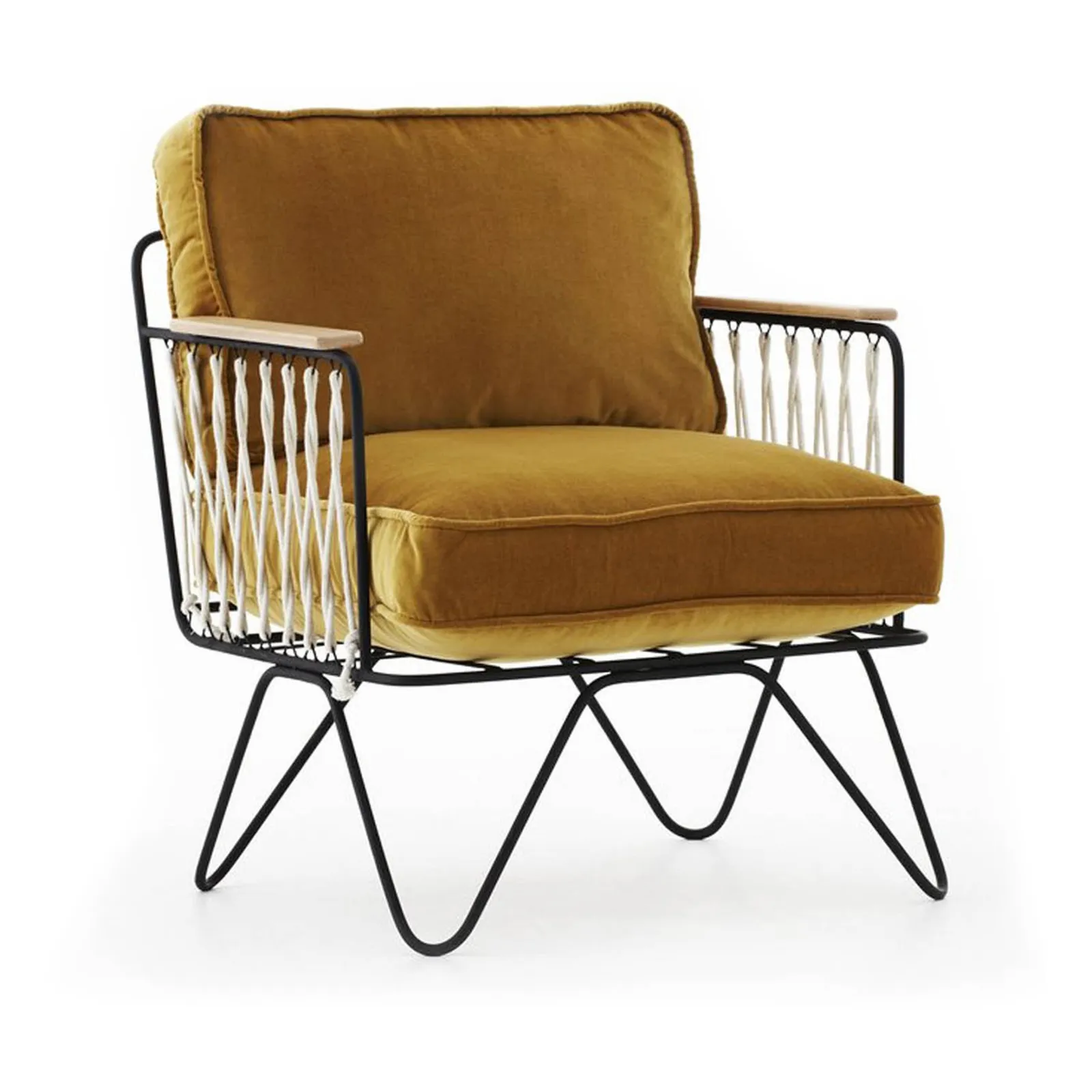 Fauteuil Croisette en Velours Noir