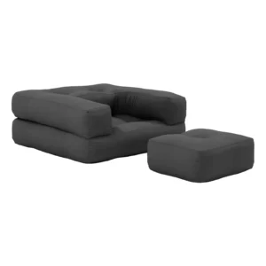 Pouf Cube en Tissu Beige