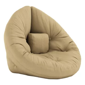 Pouf Nido en Tissu Beige